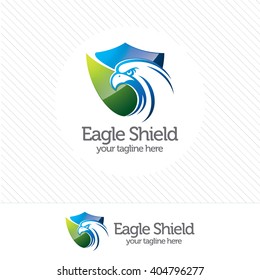 Eagle shield security logo , abstract symbol of security. Shield protection logo vector.