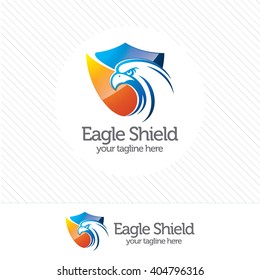 Eagle shield security logo , abstract symbol of security. Shield protection logo vector.