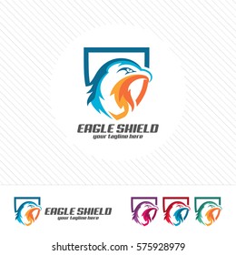 Eagle shield security logo , abstract symbol of security. Shield protection logo vector.