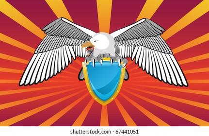The eagle and shield are shown in the picture.