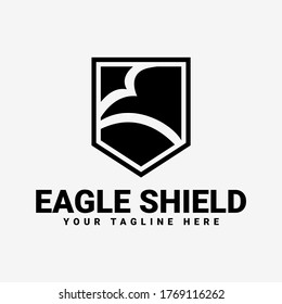 Eagle Shield Template Logo Design With Black Color