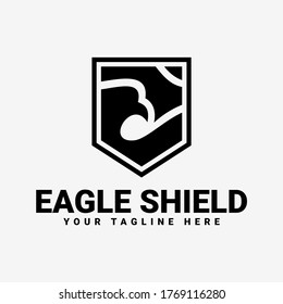 Eagle Shield Template Logo Design With Black Color