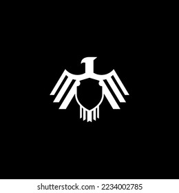 ilustración de águila y vectorial de escudo para un icono, símbolo o logotipo. logotipo de plantilla de águila