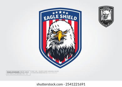 Eagle Shield Vector Logo Template. Vector illustration Head Eagle flew as a symbol or logo of the company.