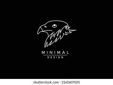Eagle side face log design of vector