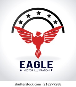 Eagle signal over white background vector illustration