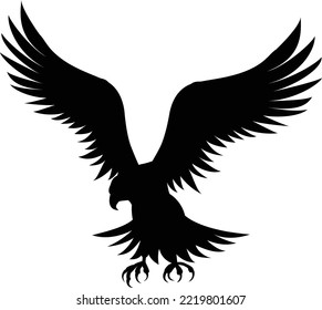 Eagle sihouette vector art and illustration