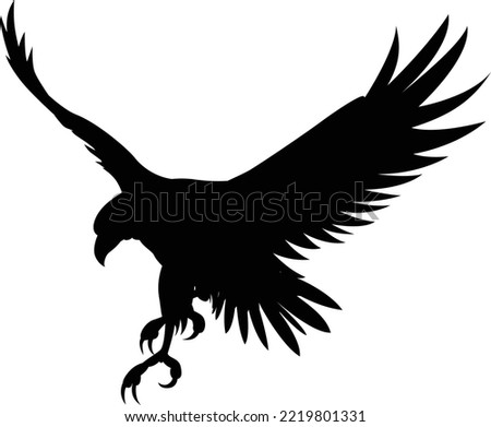 Eagle sihouette vector vector art and illustration