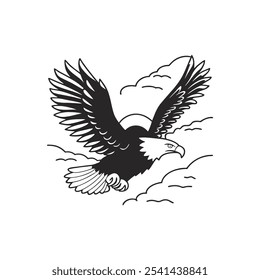 Eagle sihouette vector illustration desing eps