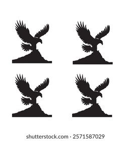  Eagle silhouette for ads marketing and brands.