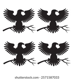  Eagle silhouette for ads marketing and brands.