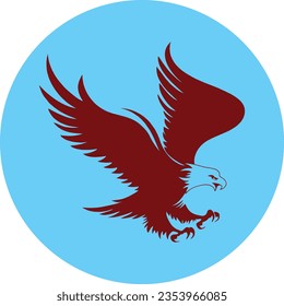 Eagle silhouette animation. High resolution EPS files