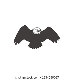 eagle silhouette black vector icon isolated on a white background