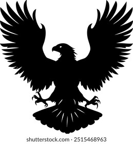 Silueta del águila, blanco y negro