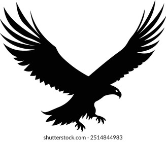 Eagle silhouette, flying  eagle, back on white back ground, icon, logo, Vector illustration, EPS 10,
