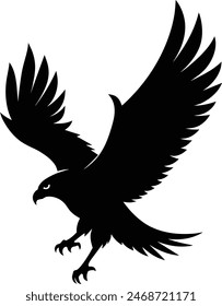 eagle silhouette, flying bird silhouette