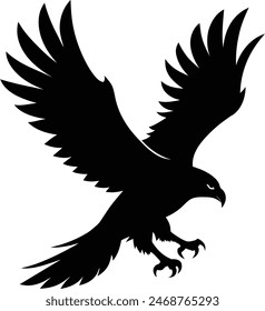 eagle silhouette, flying bird silhouette