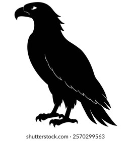 Eagle silhouette flying high vector icon