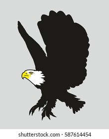 Eagle silhouette graphic design vector art