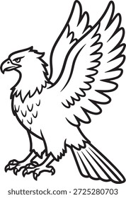 Eagle Silhouette Icon Vector Bird of Prey Majestic Wings Spread Powerful Fierce Predator Logo Symbol Sign Illustration
