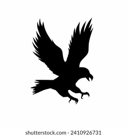 Eagle silhouette icon vector. Eagle silhouette can be used as icon, symbol or sign. Eagle icon for design related to animal, wildlife or landscape