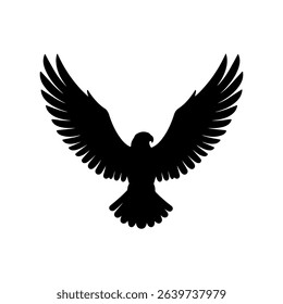 Eagle silhouette icon vector flat design on white background