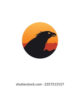 Eagle silhouette logo design vector template