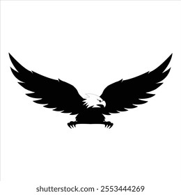 Eagle, silhouette of eagle, Eagle logo, icon, Logo, Vector graphic of eagle icon. Black and White Silhouette.