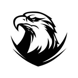 Eagle Silhouette Logo Symbol Design Illustration. Clean Logo Mark Design. Illustration For Personal Or Commercial Business Branding.