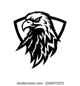 Eagle silhouette logo symbol design illustration. Clean logo mark design. Illustration for personal or commercial business branding.