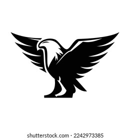 Eagle silhouette logo symbol design illustration. Clean logo mark design. Illustration for personal or commercial business branding.