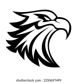 Eagle silhouette logo symbol design illustration. Clean logo mark design. Illustration for personal or commercial business branding.