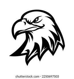 Eagle silhouette logo symbol design illustration. Clean logo mark design. Illustration for personal or commercial business branding.