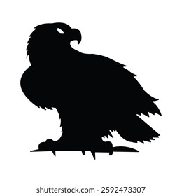 Eagle Silhouette – Majestic Black Bird of Prey with Wings Spread