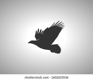 Eagle Silhouette on White Background. Isolated Vector Animal Template for Logo Company, Icon, Symbol etc