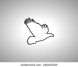 Eagle Silhouette on White Background. Isolated Vector Animal Template for Logo Company, Icon, Symbol etc