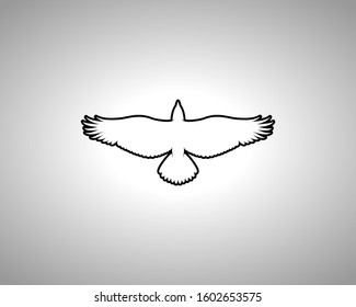 Eagle Silhouette on White Background. Isolated Vector Animal Template for Logo Company, Icon, Symbol etc