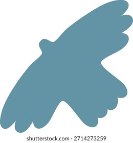 Silueta del águila con el ala extendida y la pluma extendida, forma negativa audaz del espacio. Símbolo de libertad, poder, ambición y viajes por el cielo. Ilustración vectorial de dibujos animados.