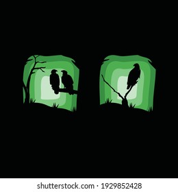 Eagle Silhouette Set Collection vector