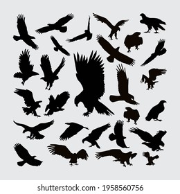 Eagle Silhouette. A set of eagle silhouettes