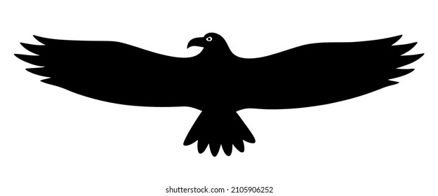Eagle silhouette with spread wings