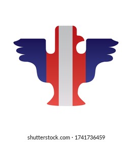 eagle silhouette with usa flag degraded style vector illustration design