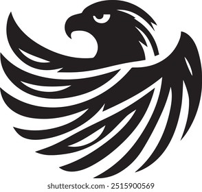 Eagle silhouette vector art illustration