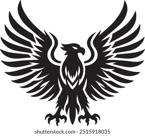 Eagle silhouette vector art illustration