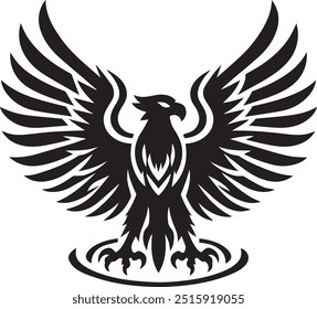 Eagle silhouette vector art illustration