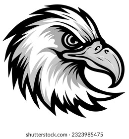 Eagle silhouette vector clipart, eagle logo concept face logo vector illustration isolated on white background.