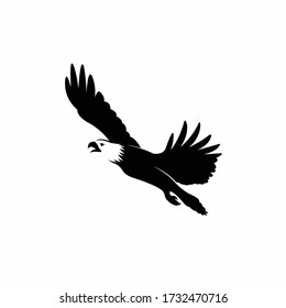 eagle silhouette vector, flying bird vector