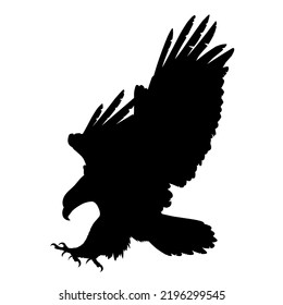 eagle silhouette vector illustration about to pounce on prey eps format