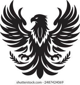 Eagle silhouette vector illustration. Silhouette logo, Eagle logo 