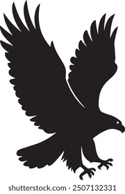 Eagle silhouette vector illustration on white background